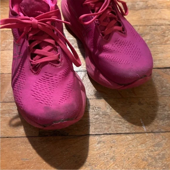 ASICS Women's Fuchsia Gel Nimbus Running Sneakers - Picture 3 of 6